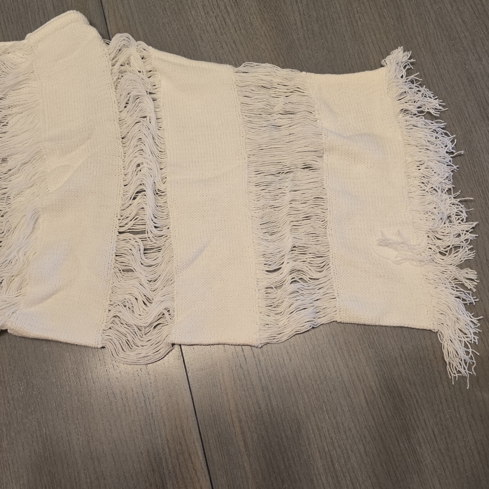 Xpluswear White Fringe Cut Out Bathing Suit Cover Up 5x - Picture 5 of 6